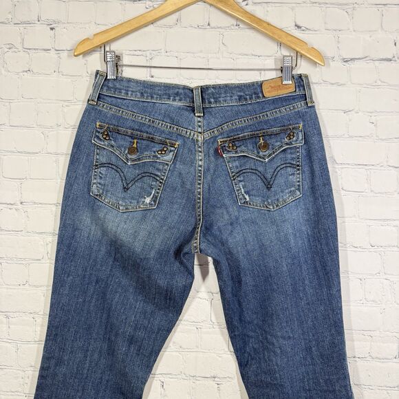 Levis 515 Jeans Womens 6 M Boot Cut Mid Rise Dark Wash Denim Stretch 30x30 - Picture 6 of 15